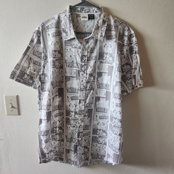 Pokemon button down shirt size large - Picture 1 of 4
